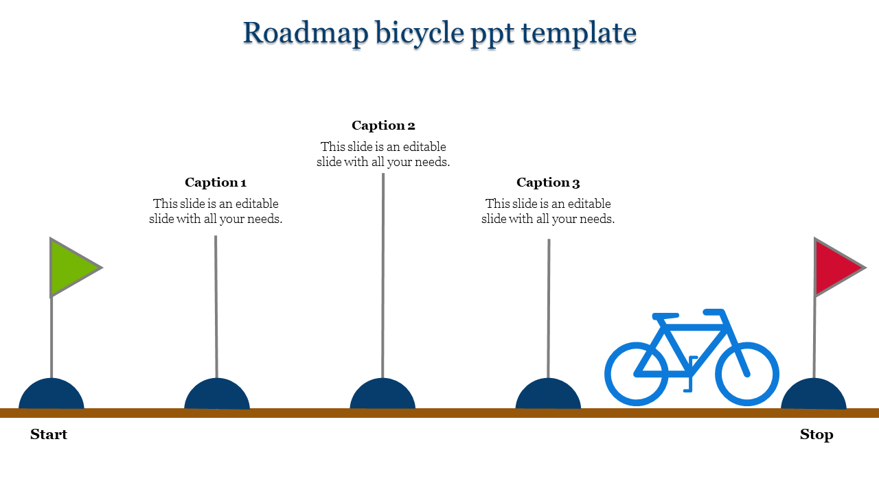 bicycle ppt template-Roadmap bicycle ppt template
